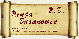 Minja Dušanović vizit kartica